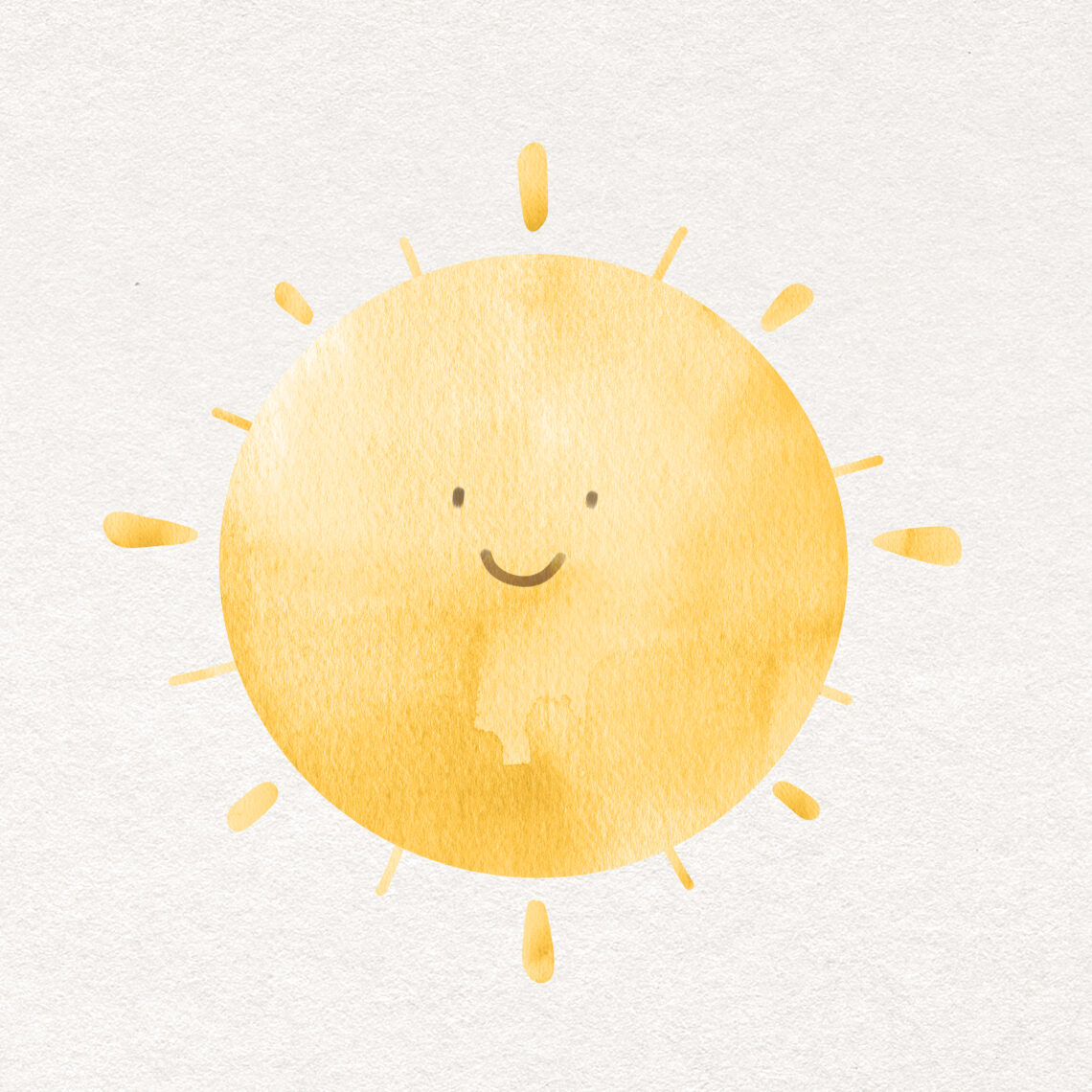 sun watercolor design element
