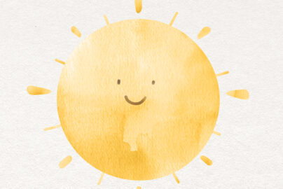 sun watercolor design element